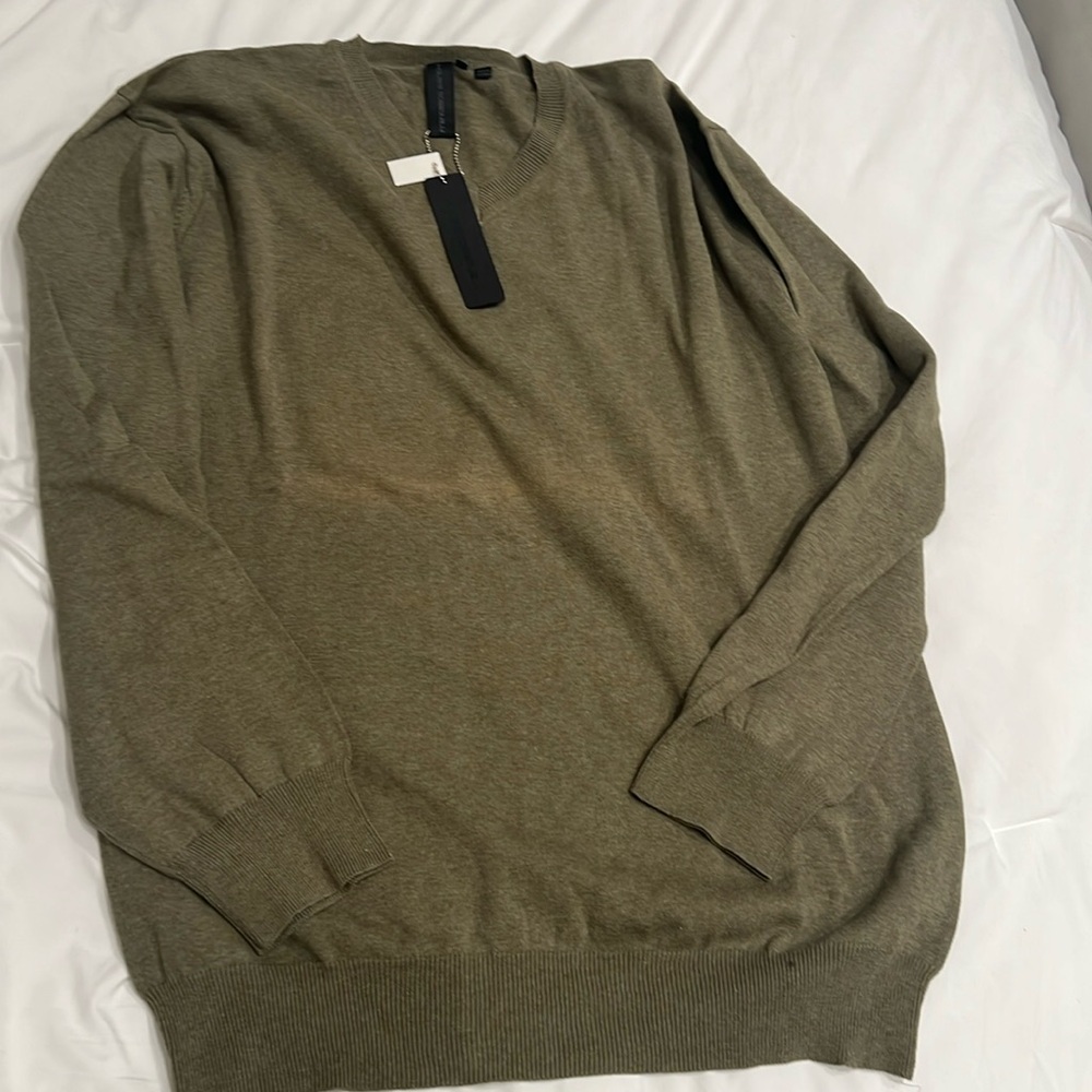 Francesco Bianchi men’s green v neck sweater size XXL